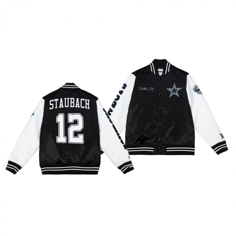 Cowboys Roger Staubach Super Bowl Patch Jacket Black Origins